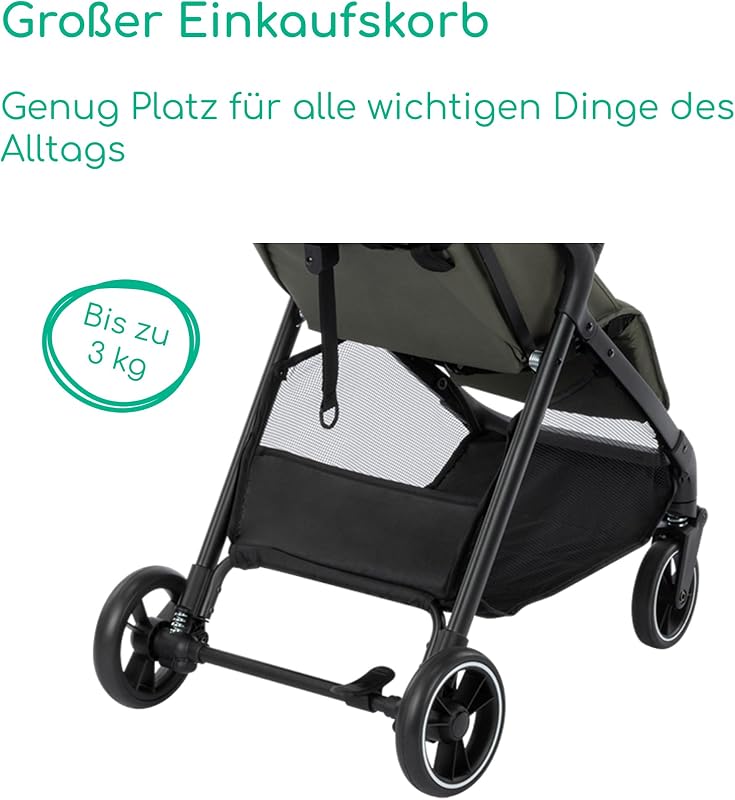 Azur, Kinderwagen Buggy, 0–3 Jahre (15 kg), Mineral Graphite