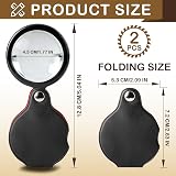 Uncle Paul 20X Pocket Magnifier 2 Pack Black Folding Eye Loupe OS1802 view 2