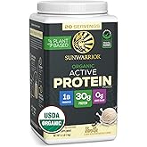 Sunwarrior Organic Plant Based Protein Powder | Vegan Organic Protein Powder with BCAA Amino Acids Plus Recovery Minerals & Botanicals | Non-GMO Soy Dairy & Gluten Free (Vanilla, 20 Servings)