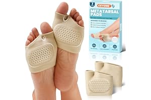 CEYOME Metatarsal Pads Women & Men – 1 Pair Ball of Foot Cushions with Gel for Pain Relief, Metatarsalgia, Morton's Neuroma – Breathable Metatarsal Foot Pads for Walking, Running, Standing (L Size)