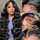 BEEKERKER 32 Inch 13x6 Body Wave Lace Front Wigs Human Hair Pre Plucked 200% Density HD Transparent Lace Frontal Wigs Human Hair With Baby Hair Natural for Women
