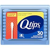 Q-Tips Cotton Swabs, Hygiene Shield Travel Size Toiletries, for First Aid, Beauty and Baby, 100% Cotton, 30 Count