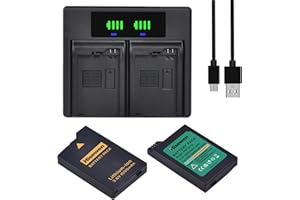 Hisewen PSP 3001 Battery 2-Pack and Dual LED Charger for Sony PSP 3000 / PSP Slim 2000 PSP-S110 Console, PSP-2001, PSP-3000, PSP-3001, PSP-3002, PSP-3004, PSP Slim Console