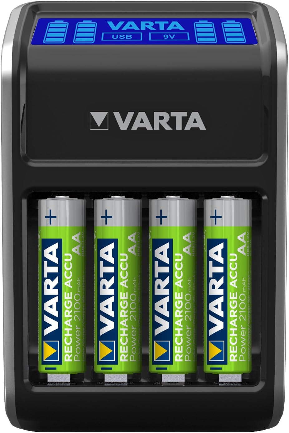 Varta LCD Plug Charger - Cargador de pilas (NiMH AA, AAA y 9 V, 4 ...