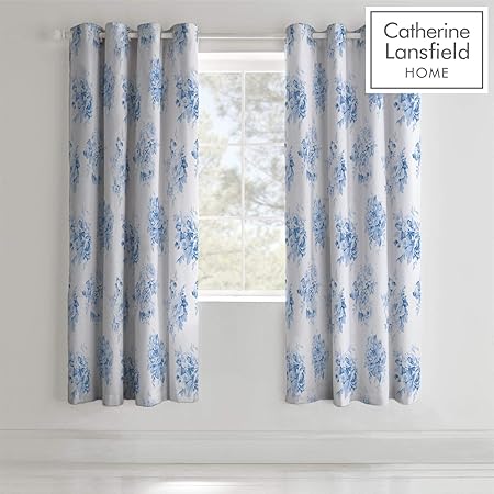 Catherine Lansfield Canterbury Floral Easy Care Eyelet Curtains