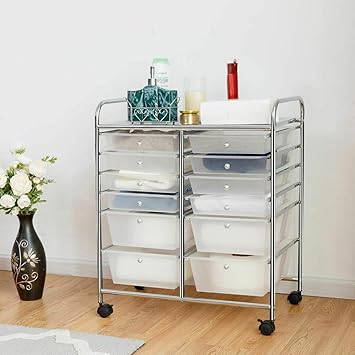Amazon Com 12 Storage Drawer Rolling Cart Scrapbook Paper Studio