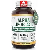 Herba Alpha Lipoic Acid 600mg – 120 Capsules | >99% Ultra Pure | Made in Canada | Blood Sugar Support Supplement