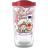 Tervis Elf Christmas Holiday 4 Four Main Food Groups Made in USA Double Walled Insulated Tumbler Travel Cup Keeps Drinks Cold & Hot, 16oz, Classic