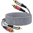 Larxavn RCA Cables, Hi-Fi Sound, Nylon Braided, Shielded RCA Audio Cable for Home Theater, HDTV, Amplifiers, Speakers- 5 Feet