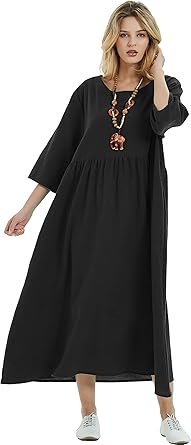 cotton three quarter sleeve dresses