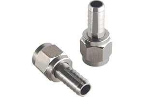 Stainless Steel 304 Barded Swivel Nut Set of 2, 1/4" BARB, 5/16" BARB for Ball Lock Pin Lock Home Brew keg Fitting