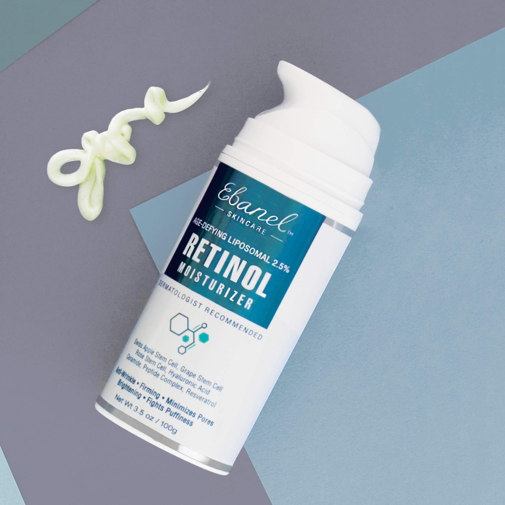 (3.5 Oz) Ebanel Advanced 2.5% Retinol Stem Cell Moisturizer with Age Defying Liposomal Technology - Hyaluronic Acid, Resveratrol, Peptide Complex