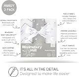 Bloomsbury Mill Baby Swaddle Blanket 3 Pack Organic Cotton 120x120cm Grey view 2