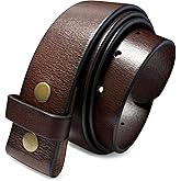 100% One-Piece Full Grain Leather Belt Straps with No Slot Hole/Slot Hole/Heavy-Duty, Multi Options 1-1/2" (38mm) Wide