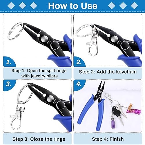 Evatage Split Ring Opener Tool Keychain Pliers for Jewelry