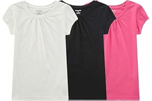 BIENZOE Girl's School Uniform Breathable Quick-Dry T-Shirt