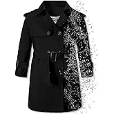 Betusline Boys Waterproof Trench Coat Double Breasted Classic Belted Outwear Jacket Dress Coats