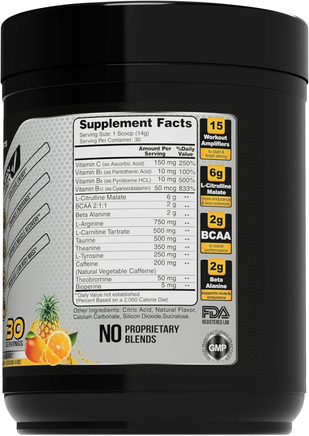 EC Sports, OptiForce Pre-Workout, Clean Energy, 6G Citrulline Mallate, 2G Beta Alanine, 2G Betaine Anhydrous, Natural Caffeine, Candy Watermelon, 30 Servings, 15.34oz: Health & Personal Care