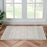 Indigo Ink - Washable Area Rug, Stain Resistant, Diamond Geometric Boho Decor, Easy to Clean, Ideal for Living Room, Bedroom,