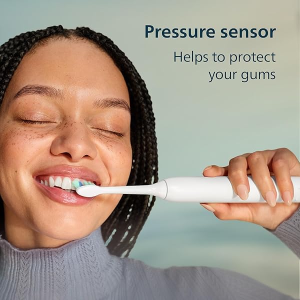 PHILIPS SONICARE 4100 SERIES ELECTRIC TOOTHBRUSH – SONIC TOOTHBRUSH WITH ADVANCED SONIC TECHNOLOGY, PRESSURE SENSOR, TWO INTENSITY SETTINGS, SMARTIMER & QUADPACER, BLACK, MODEL HX3681/24