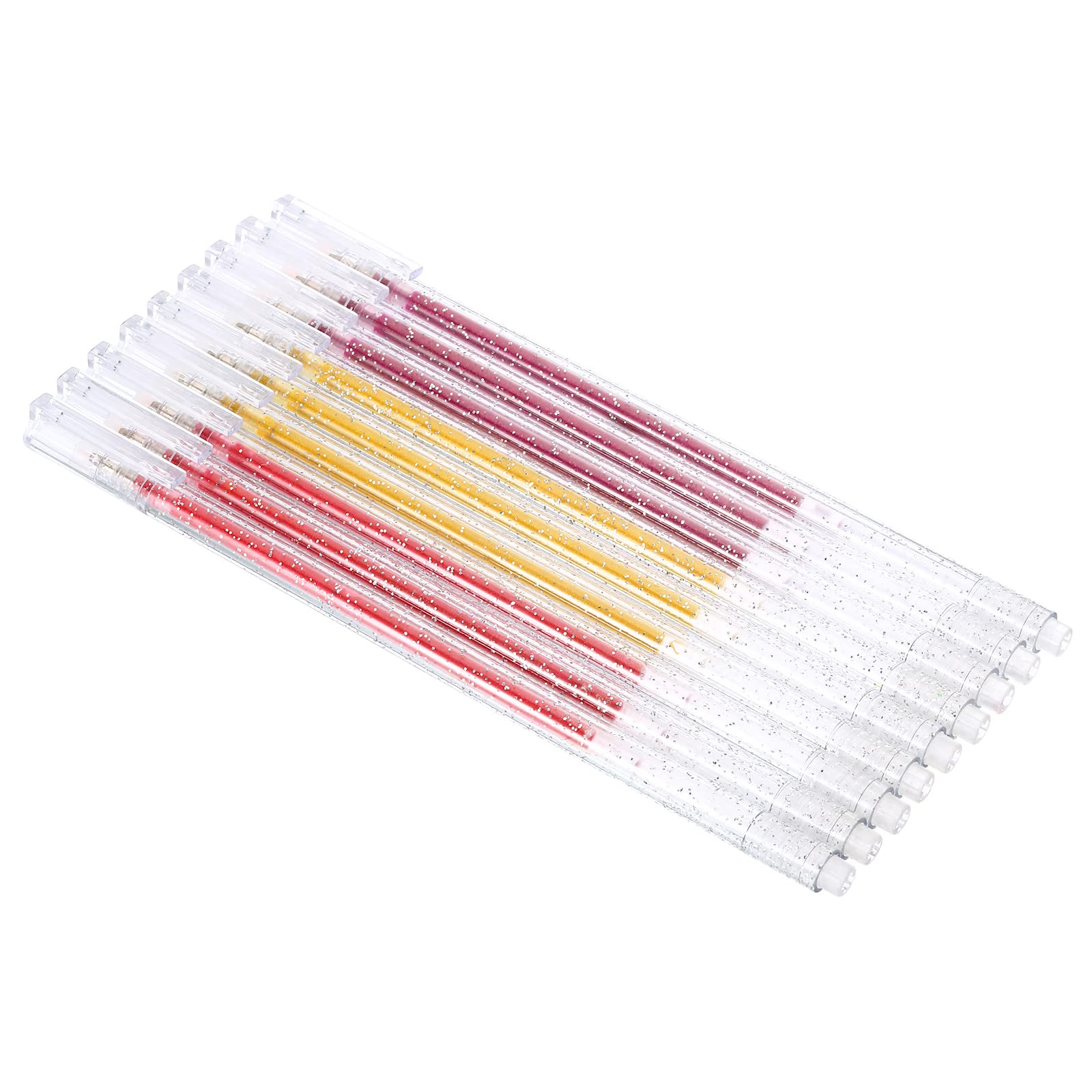 PATIKIL Glitter Gel Pens, 9 Pack Dual Metallic Ink Sparkle Pens 1mm Liquid Glitter Iridescent Gel Pen for Coloring Books, Gold Tone Red Purple