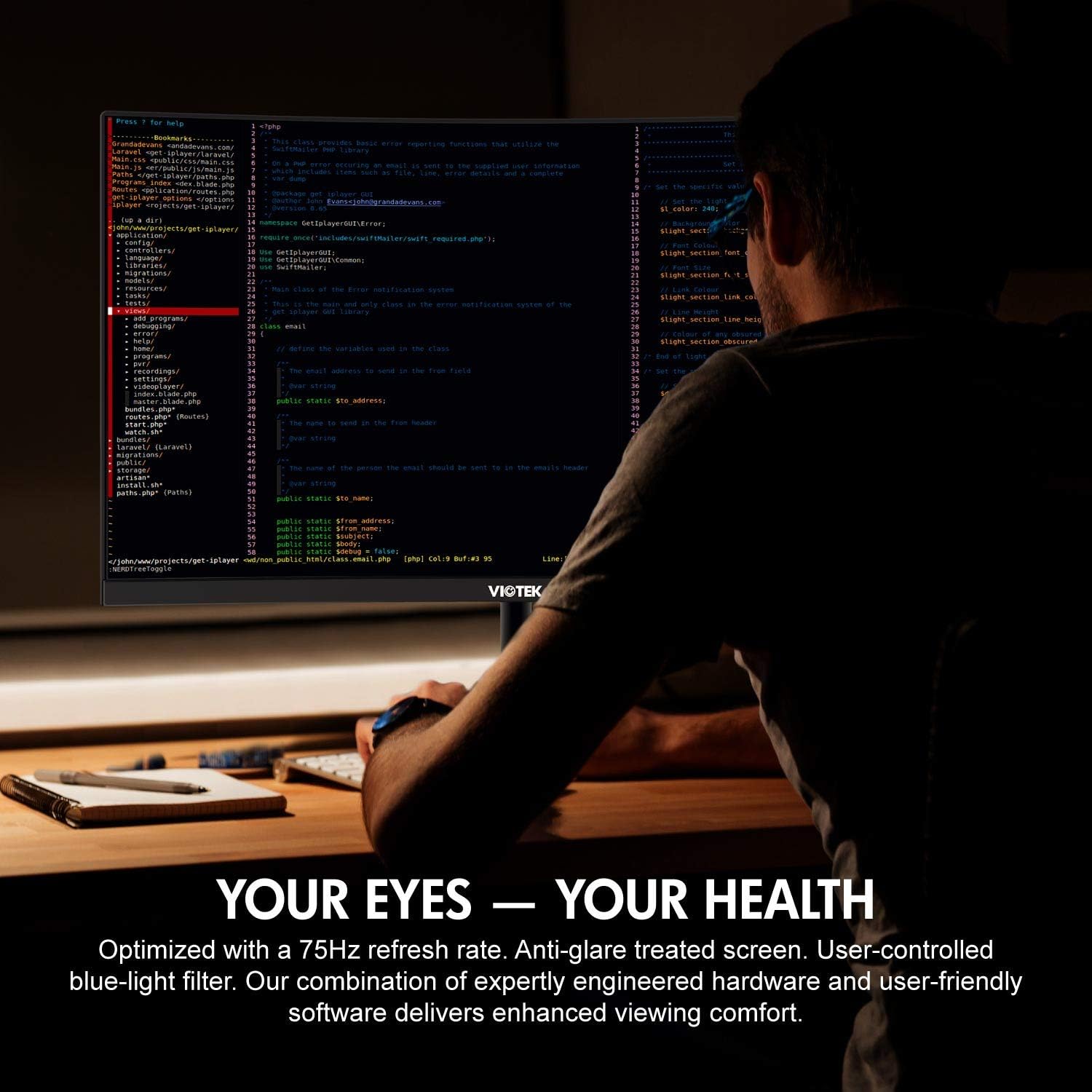 Amazon Com Viotek Nbv24cb 24 Inch Curved Monitor 75hz Fhd 1080p Desktop Monitor For Office Home Or Business Hdmi Vga 3 5 Audio Out 3 Year Buyer Protection Vesa Computers Accessories