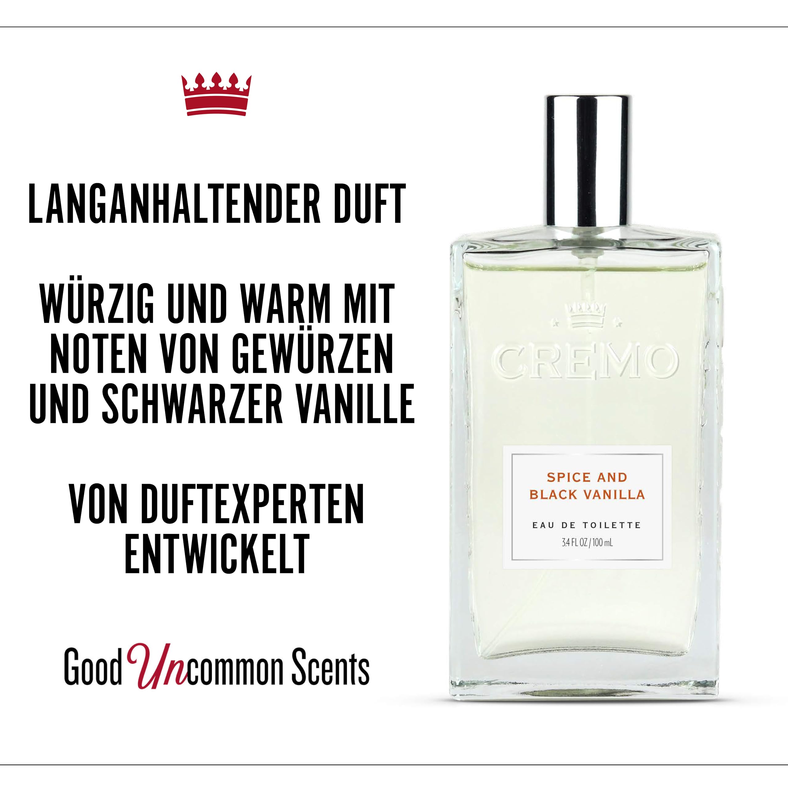 Cremo Spice & Black Vanilla Eau de Toilette for Men - Sweet & Spicy - 100ml 2