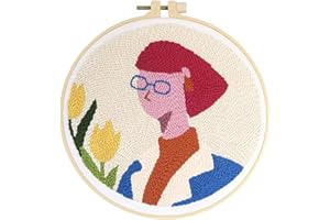 ZWZRAFT Punch Needle Kit for Begginer - Punch Needle Embroidery Starter Kit with Pattern, Punch Needle, Frame, Thread