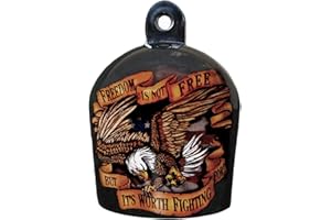 JUNERAIN Cowbell Horn Cover,Harley Custom Skull Cowbell Horn Cover,Terrible Motorcycle Cowbell Horn Cover Decoration,Motorcycle Accessories,Harley Custom Made Biker Gifts. (Color : Flying eagle)
