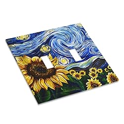 Sghxwp Vintage Abstract Blue Starry Sunflower