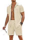 COOFANDY Men's 2 Pieces Shirt Sets Short Sleeve