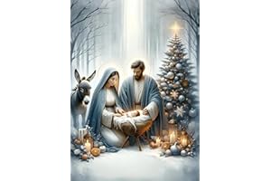 ACELII 5D Christmas Nativity Scene Diamond Painting Kits for Adults Beginners,Jesus was Born Diamond Art Kit,DIY Full Round Drill Diamond Dot Gem Art Kits for Adults,Home Wall Decor 11.8x15.7 Inch