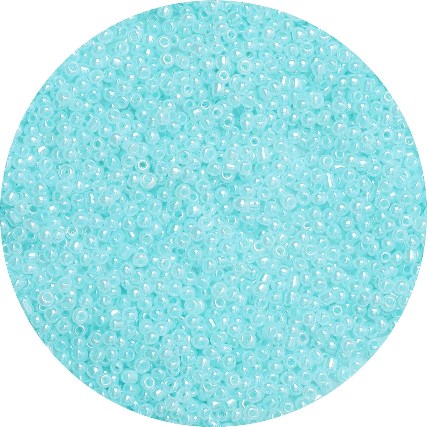 5000PCS 3mm Sky Blue Glass Seed Beads for Bracelet Making, Jewellery Making, DIY Necklace, Earring, Keychain and Crafting