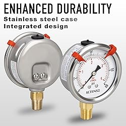 SCTSNSR 0 to 60 Psi Pressure Gauge, Glycerin Liquid