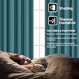 H.Versailtex Solid Thermal Insulated Blackout Curtains 46x54 2 Panels Canal Blue view 3