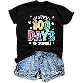 100 Days of School Shirt Women Teacher Life T-Shirt Funny Inspirational Graphic Tees Tops