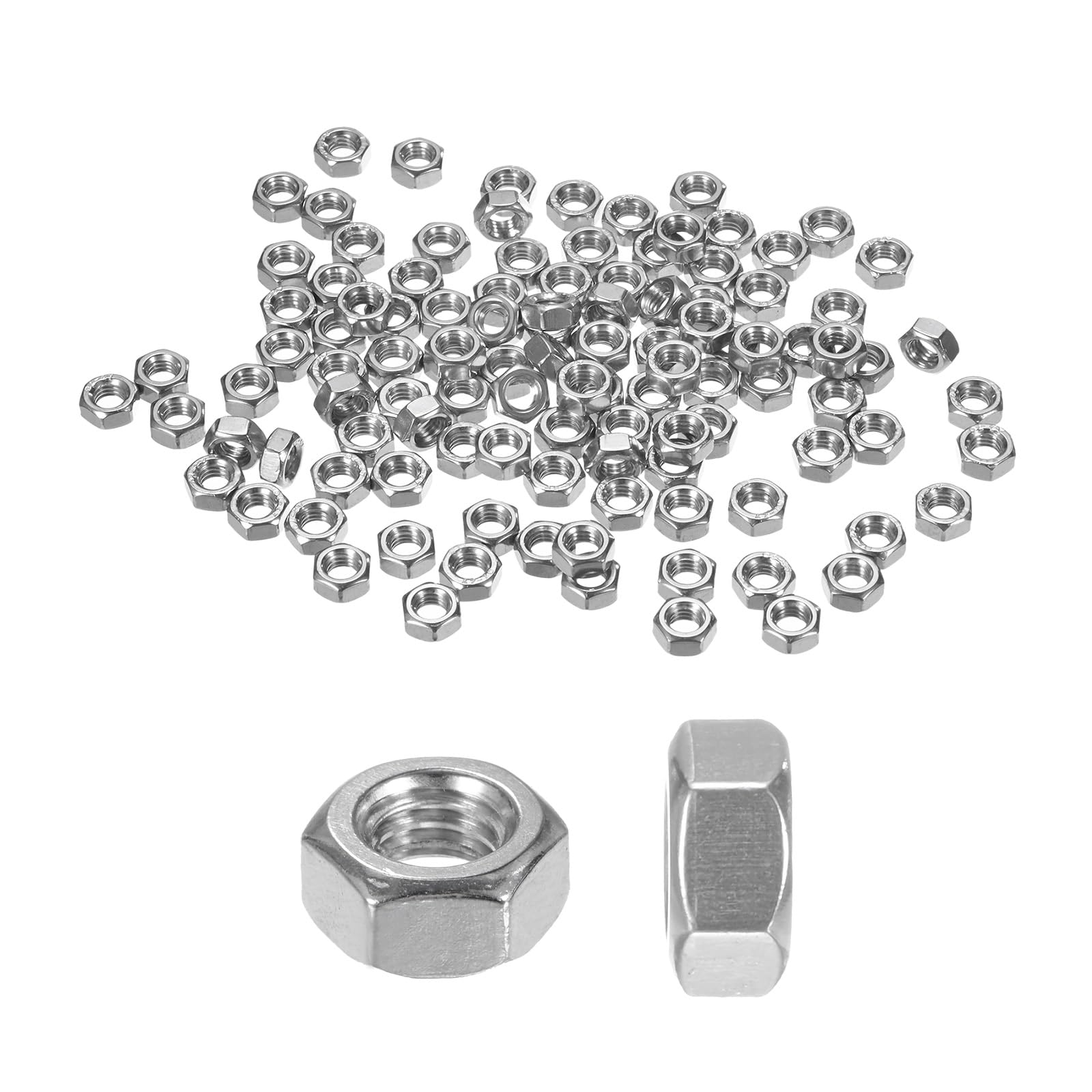 M METERXITY 200-Pack Metric Hex Nuts M6 x 1mm Thread Stainless Steel Hexagon Nut Hex Nut Metric Nuts for Machinery/Automotive/Repair/Industrial