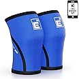 6mm Knee Sleeves for Weightlifting (Sold as a Pair) - Durable Compression Sleeve for Support and Mobility - Knee Brace for Functional Fitness, Squats, Deadlift (Large, Blue)