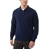 Kallspin Men's Cotton Knit Polo Sweater Classic Casual Long Sleeve Collared Pullover Sweater