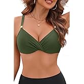 Women Underwire Bikini Top - Push Up Swimsuit Top Padded Bra Bathing Suit