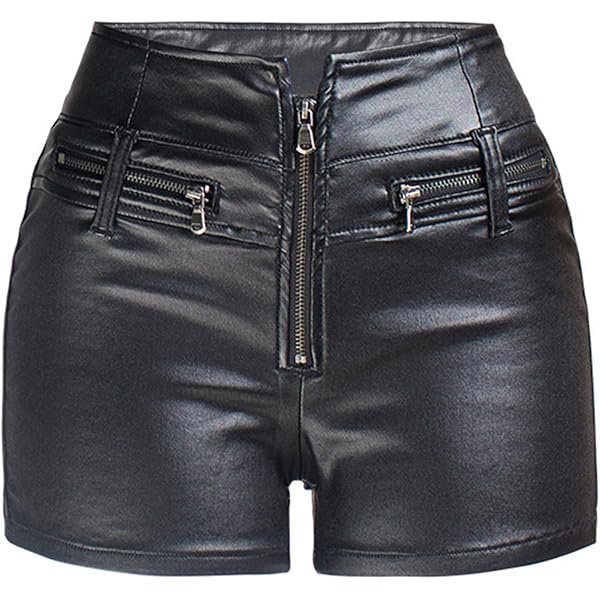 juemi ジュエミ High-Waisted Leather Shorts High-Waisted Leather Shorts – JUEMI