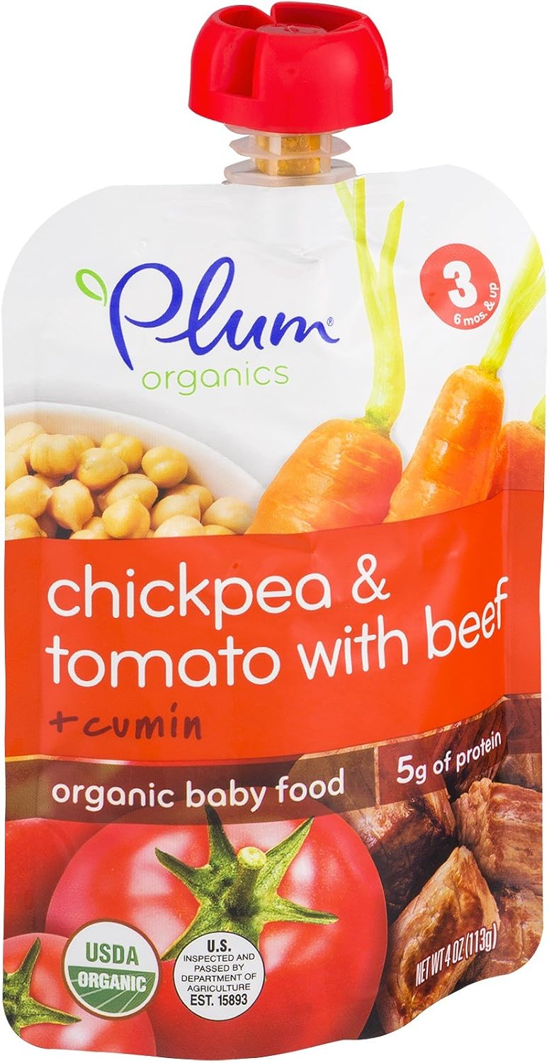 Plum organics Baby Food chickpea&tomato with beef + cumin stage 3 (846675003263)