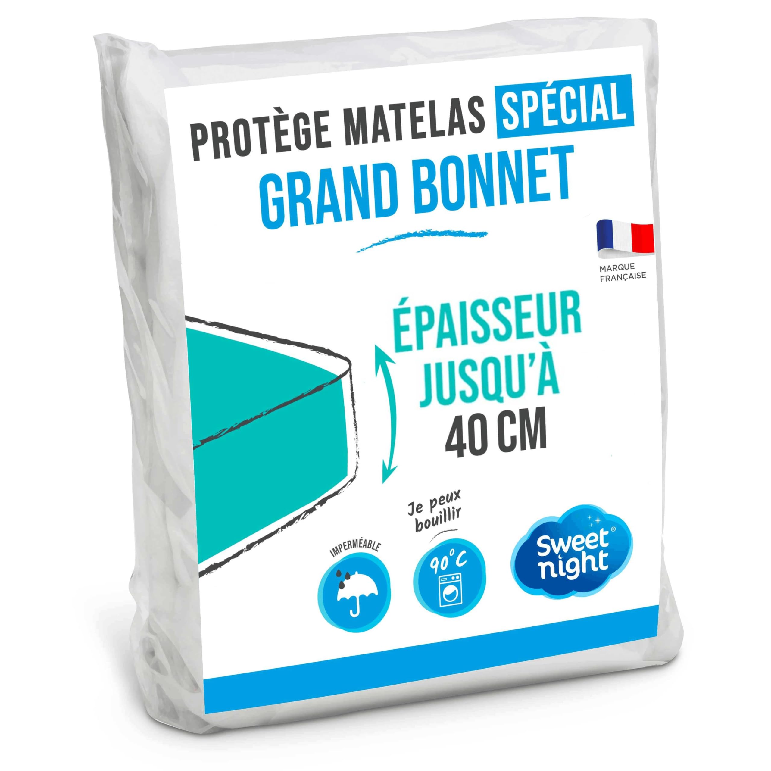 SWEET NIGHT Sweetnight – Large Mattress Protector | for Cups up to 30 cm/35 cm/40 cm | 140 x 190/200 x 40 cm | Waterproof Mattress Protector | Washable at 90°C