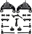 Detroit Axle - 4WD Front Suspension Kit for Chevy Blazer S10 Jimmy Sonoma Bravada, Upper Control Arms, Lower Ball Joints, Sway Bar Links, Pitman & Idler Arms, Tie Rod, 2 Adjustment Sleeves - 14pc Set