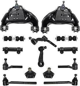 Detroit Axle - 4WD Front Suspension Kit for Chevy Blazer S10 Jimmy Sonoma Bravada, Upper Control Arms, Lower Ball Joints, Sway Bar Links, Pitman &amp; Idler Arms, Tie Rod, 2 Adjustment Sleeves - 14pc Set
