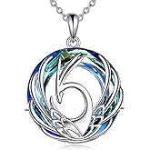 YONFQE Crystal Animal Necklace 925 Sterling Silver Pendant Cute Animal Jewelry Gift for Ladies Mother