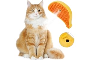 Cat Steam Brush, C-PASSION Steam Cat Brush,Steam Brush for Cats,Steamy Cat Brush,Rechargeable Silicone Steam Pet Brush for Detangling or grooming matted fur on cats & dogs. (Yellow)