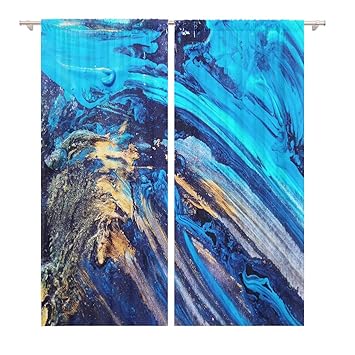 Amazon Com Tinmun 104 X 84 Inch Decorative Drapes Oil Painting On