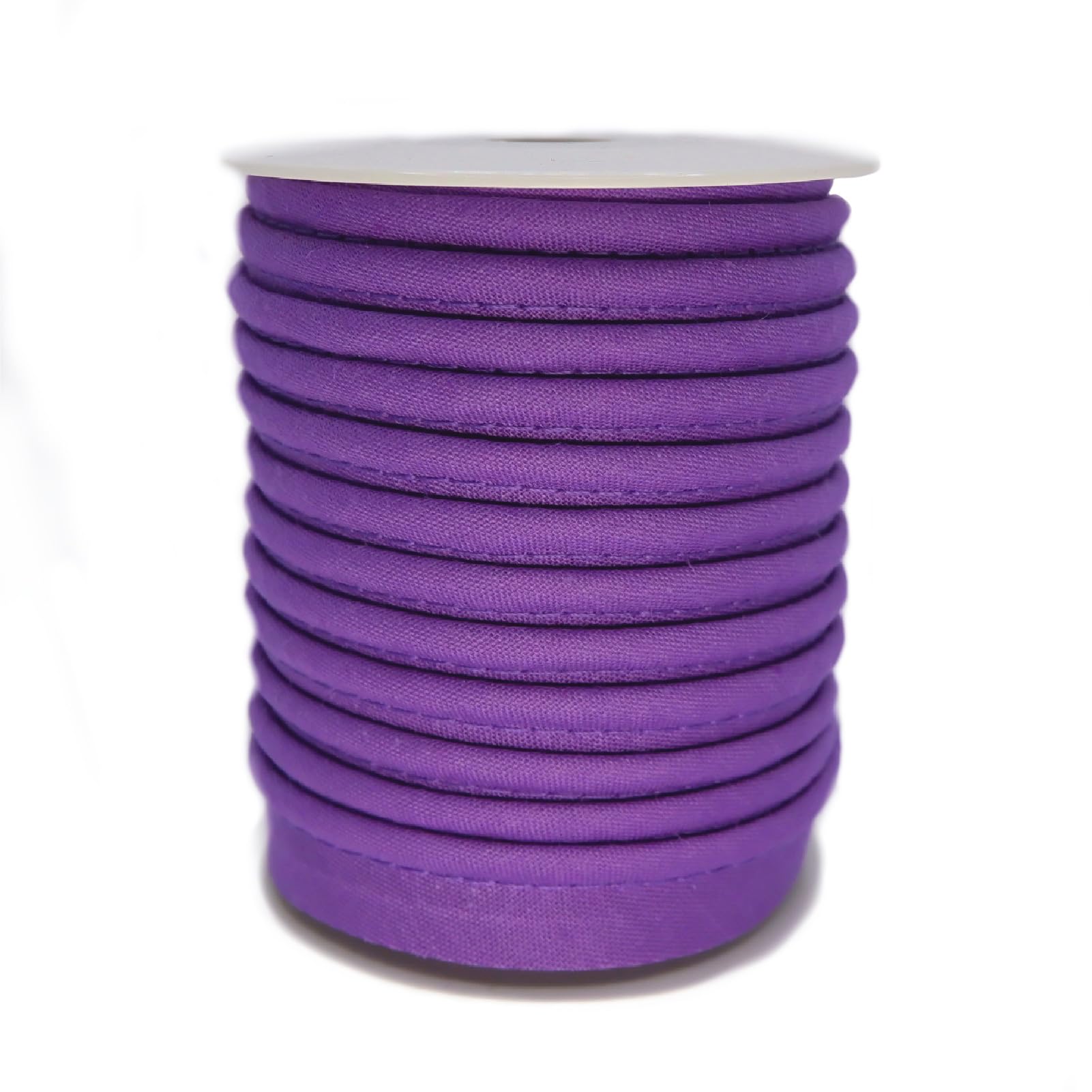 TEXTEX = Piping for Sewing, Decoration, and Crafts. Composition 50% Cotton and 50% Polyester. Total Width of 15mm, Cord of 5mm, and Flap of 10mm. 10 Meter Reel - (Purple)