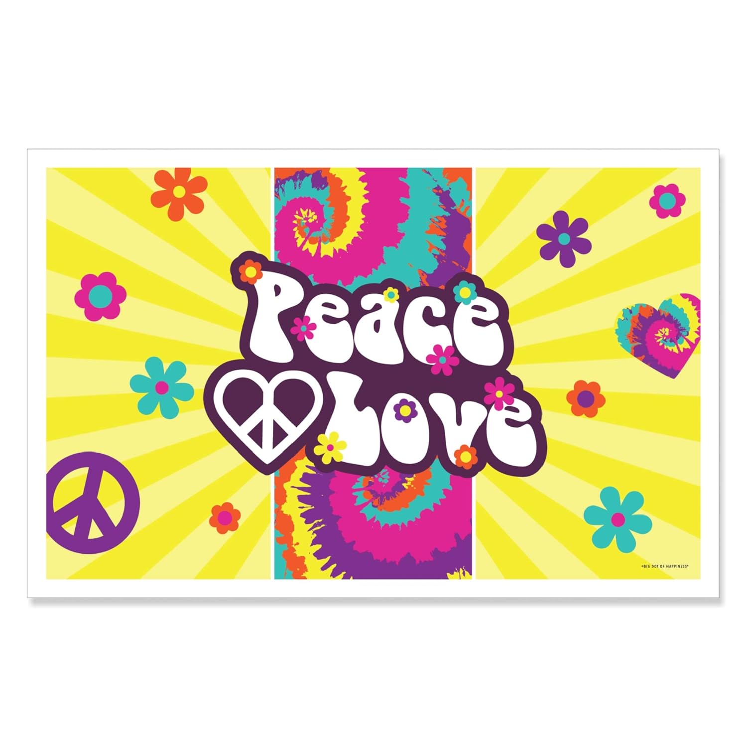 Mobel Wohnen Partydekoration 12 Pcs Hippie Cutout Set 60 S Retro